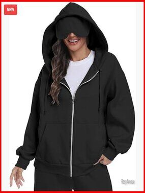 Unisex Zip Up Hoodie with Built-In Eye Mask, Travel Fleece Jacket